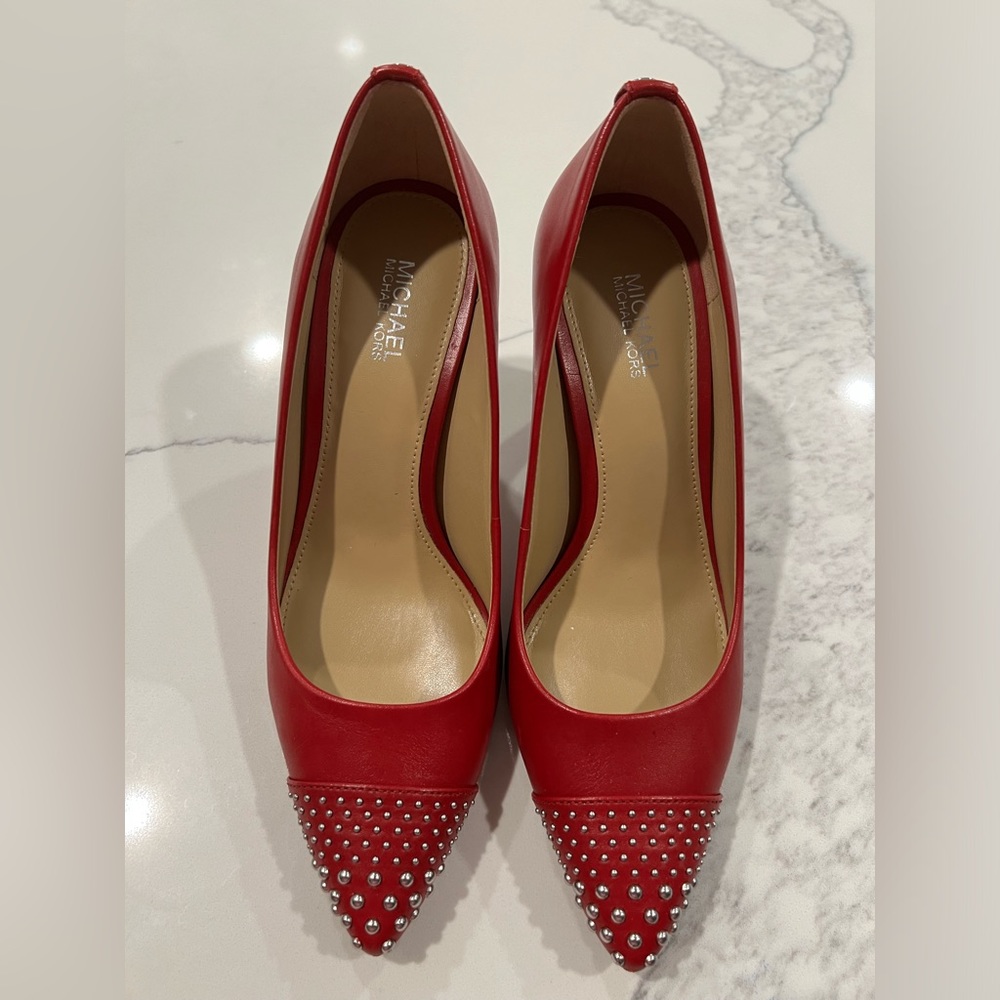 Michael Kors - Red Pump, Heel 3”, Size 5.5